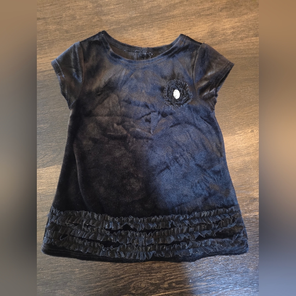 Jenny & Me Black Velvet Baby Girl Dress